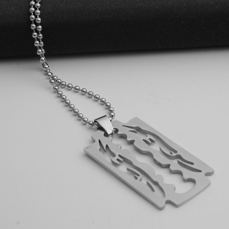 men chain stainless steel Blade necklaces