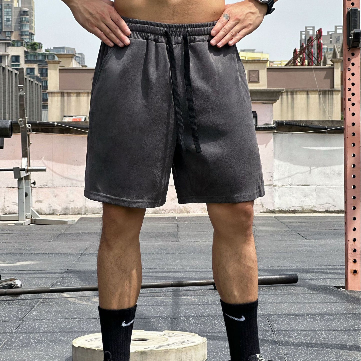 Muscle-fit Basketball Suede Pants For Men