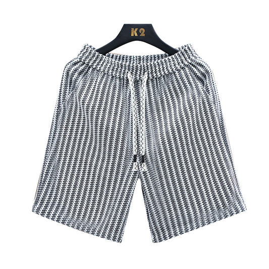 Men's Fashionable Loose-Fit Striped Versatile Shorts
