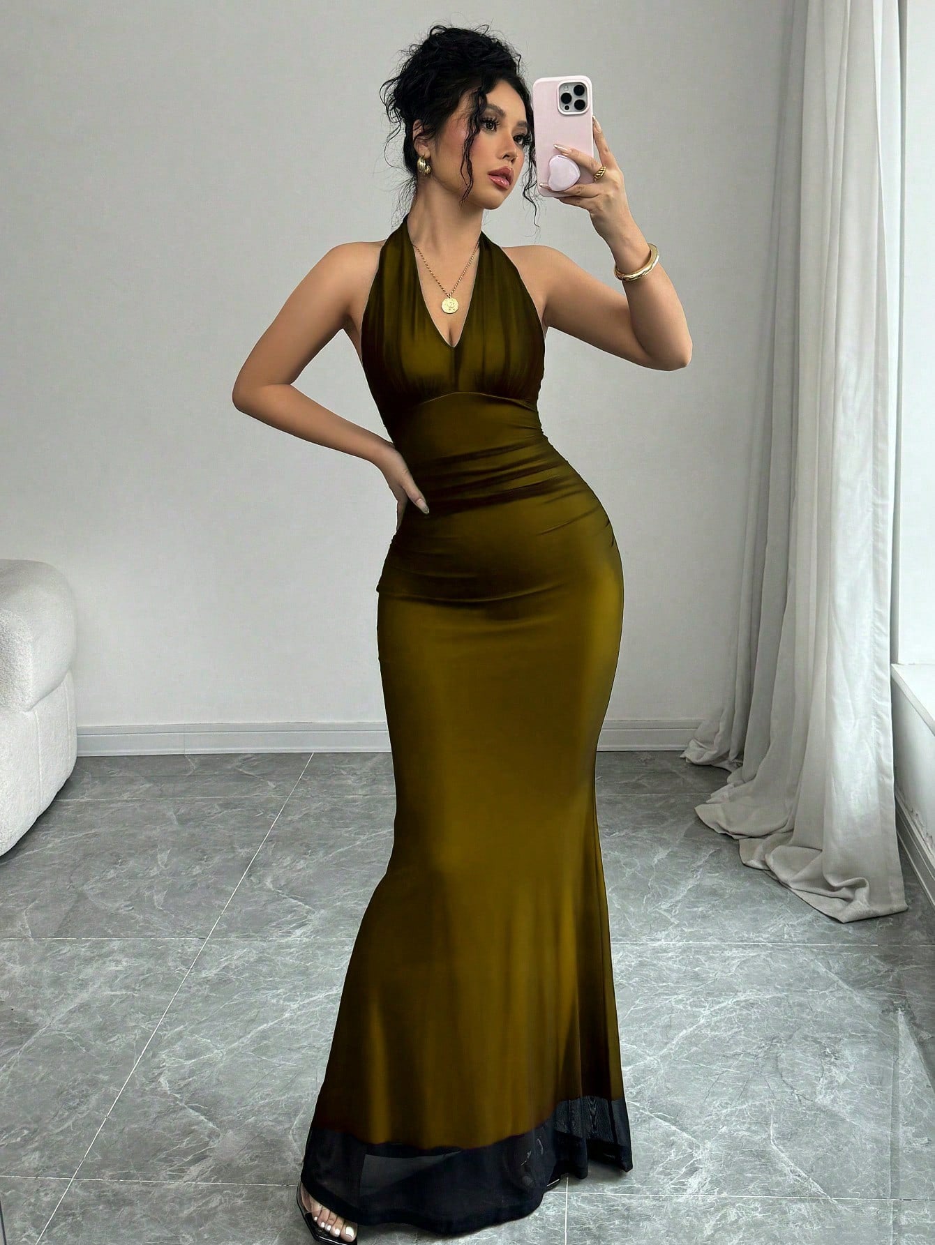 Mouwloze casual jurk van mesh voor dames