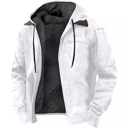 Men's Hooded Zipped Cotton-padded Jacket
