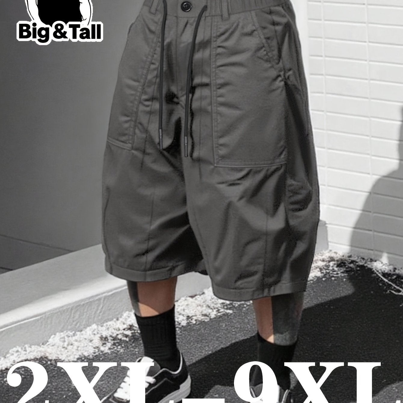 Plus-size Mens Casual Trendy Workwear Capri Pants Dress Pants