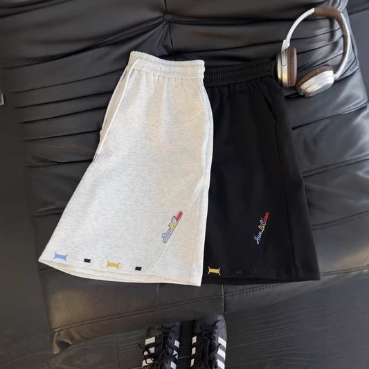 Men's Fitness Running Casual Embroidered Shorts