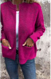 Casual damesvest met zakken in effen kleur