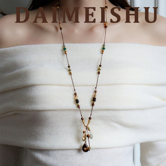 Natural Stone Agate Necklace And Bracelet Accessories For Women