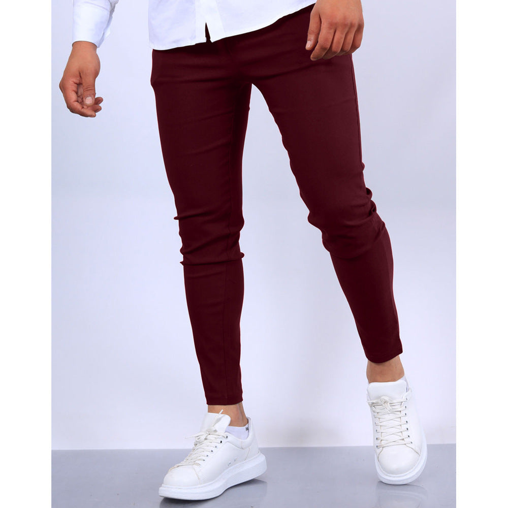 Effen formele casual broek voor heren met nepzakken