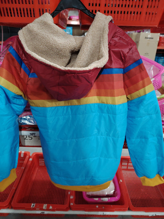 Women's Casual Hooded Printed Short Cotton Jacket