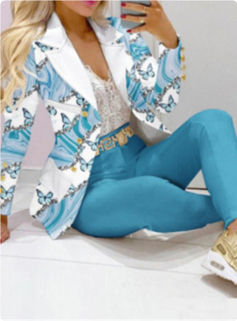 Women's Solid Color Temperament Commute Casual Suit