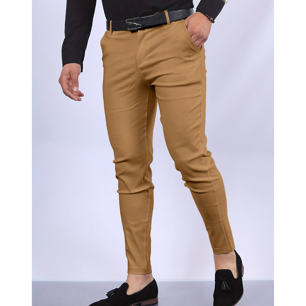 Men's Solid Color Faux Pocket Formal Casual Pants