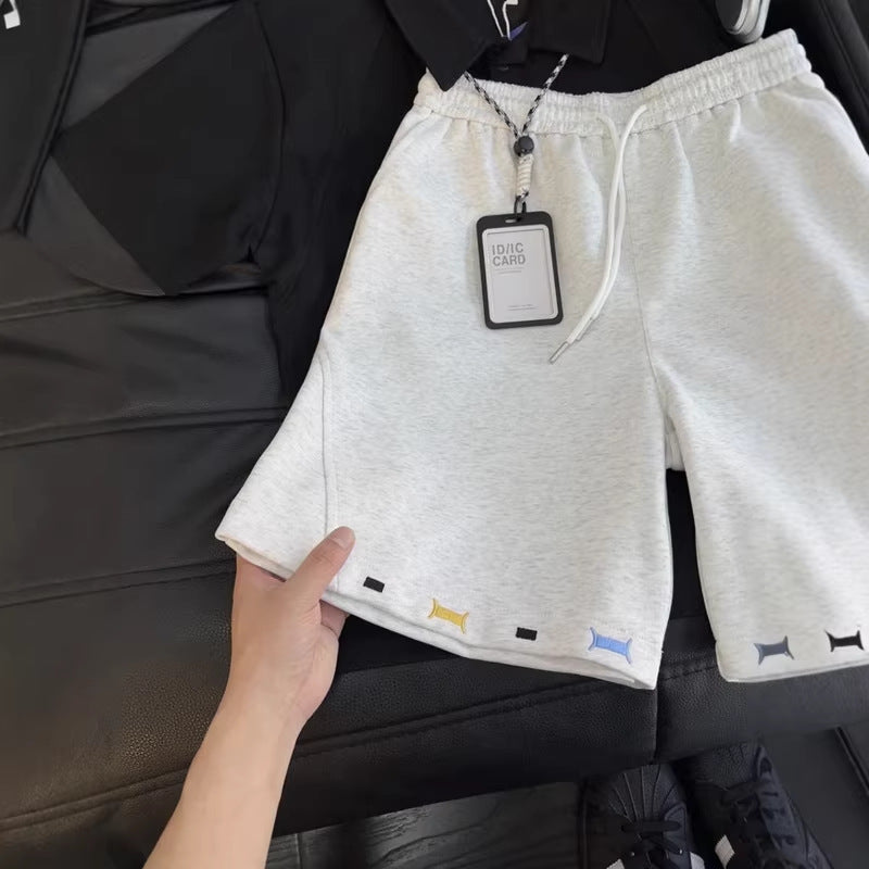 Men's Fitness Running Casual Embroidered Shorts