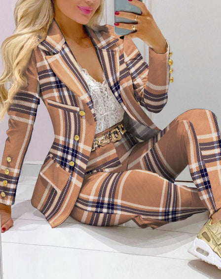 Women's Solid Color Temperament Commute Casual Suit