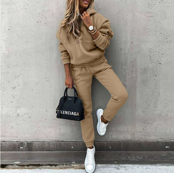Women's New Hooded Sweatshirt Sports Suit