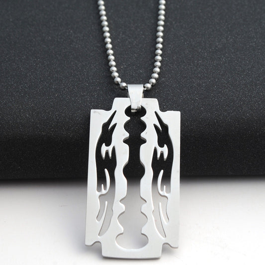 men chain stainless steel Blade necklaces