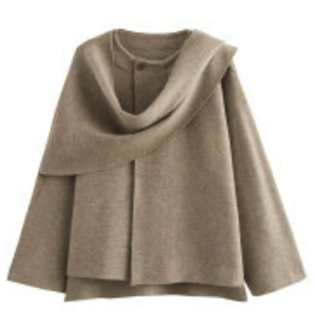 Women's Loose Casual Cape Knitted Sweater Coat