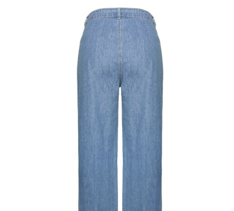Nostalgische jeans voor dames met een hoge taille en een afslankend effect.