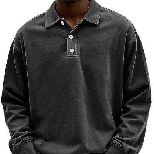 Fall Men's Long Sleeve Polo Shirts Casual Breathable Comfortable
