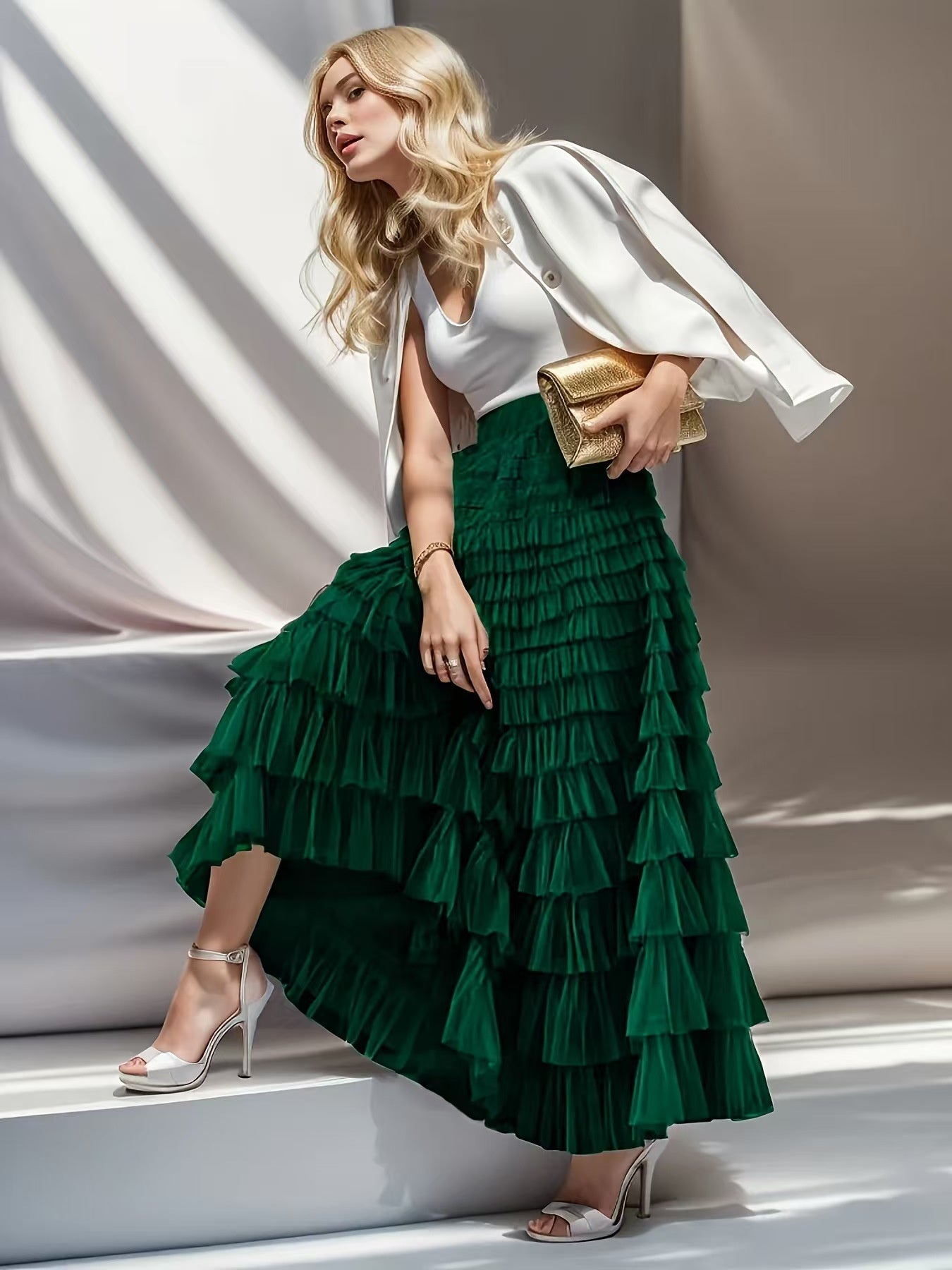 Layered Ruffles Cake Skirt Summer Fashion