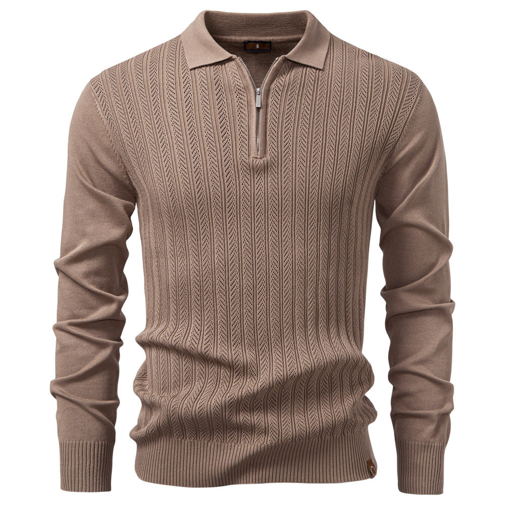 Men's Business Casual Sweater Long Sleeve Half Zipper Sweater