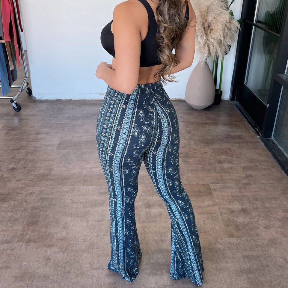 Nauwsluitende, elastische broek met print, slim fit, sexy, dameskleding