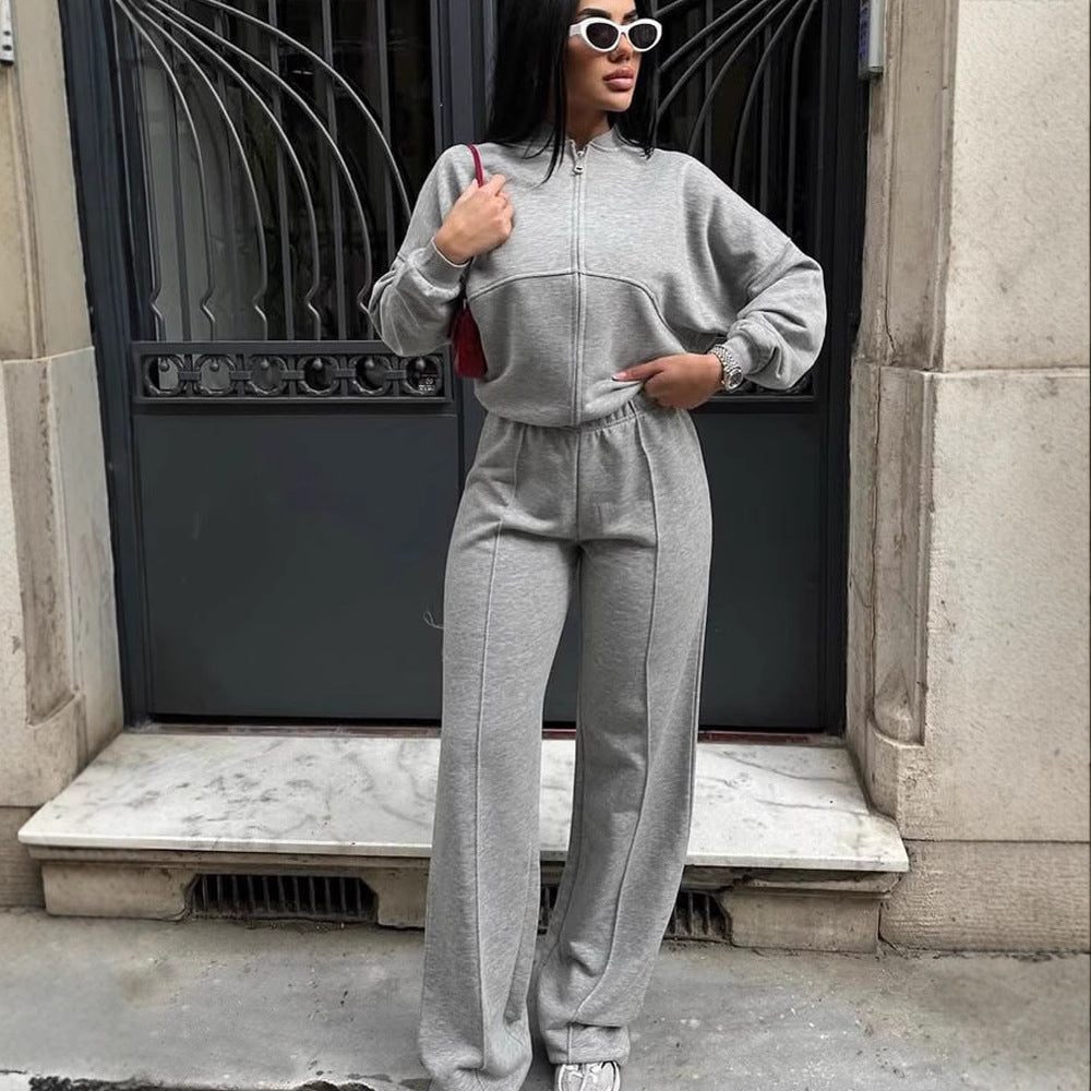 Dames vrijetijdsvest en -broek, tweedelige set in Europese en Amerikaanse stijl