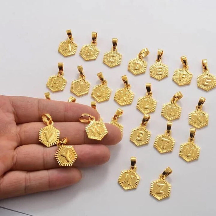 New Accessories 26 Capital English necklace for women and men stainless steel necklace with 18K gold clavicle