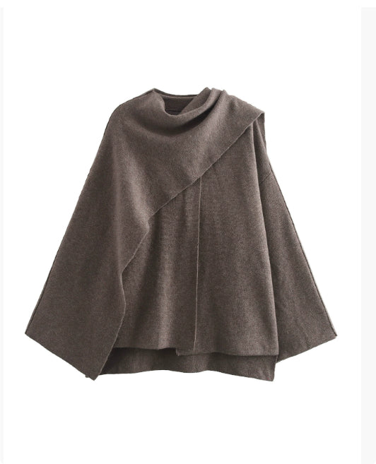 Women's Loose Casual Cape Knitted Sweater Coat