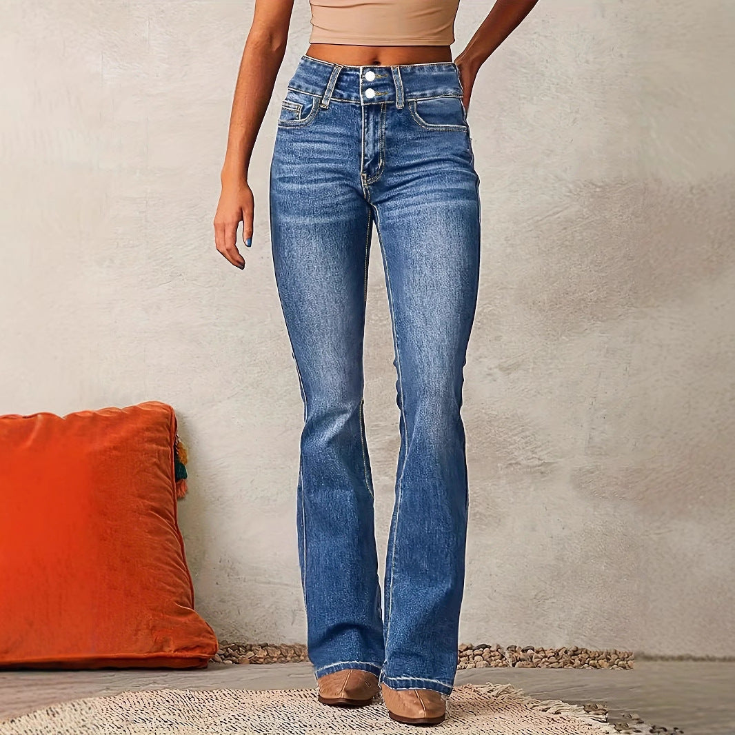 Skinny Flared Jeans With Pockets