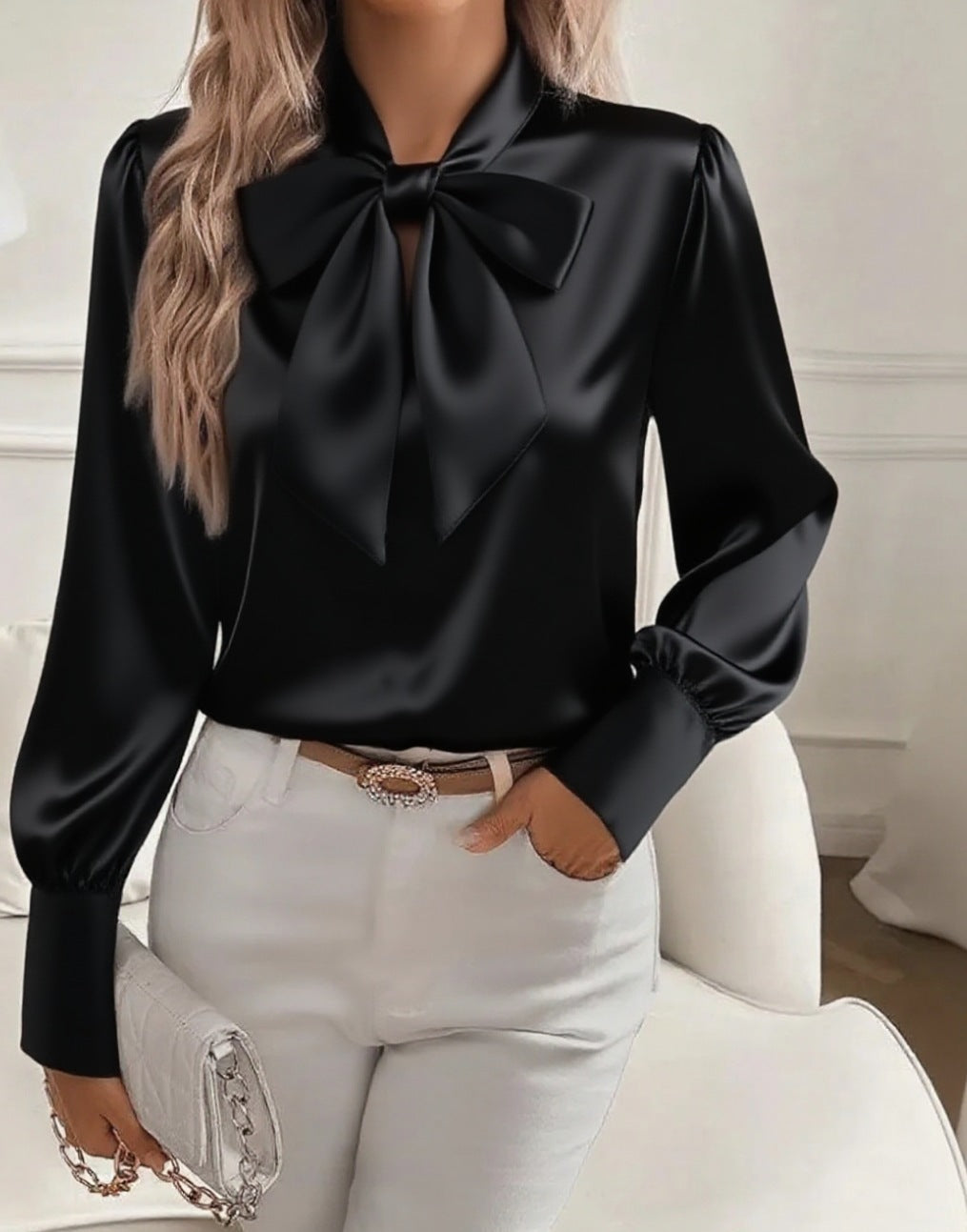 Bow-tie Blouse Women Fashion