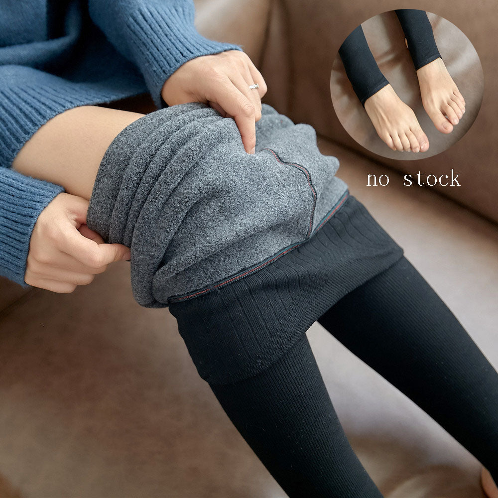High Waist Stripes Leggings Winter Warm Thick