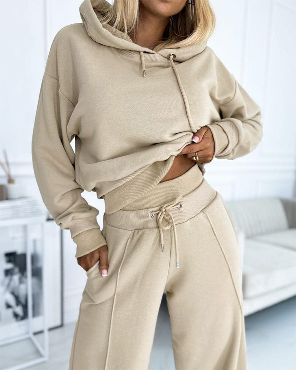 Women's Hoodie Suit Sporty Casual Long-Sleeved Hooded
