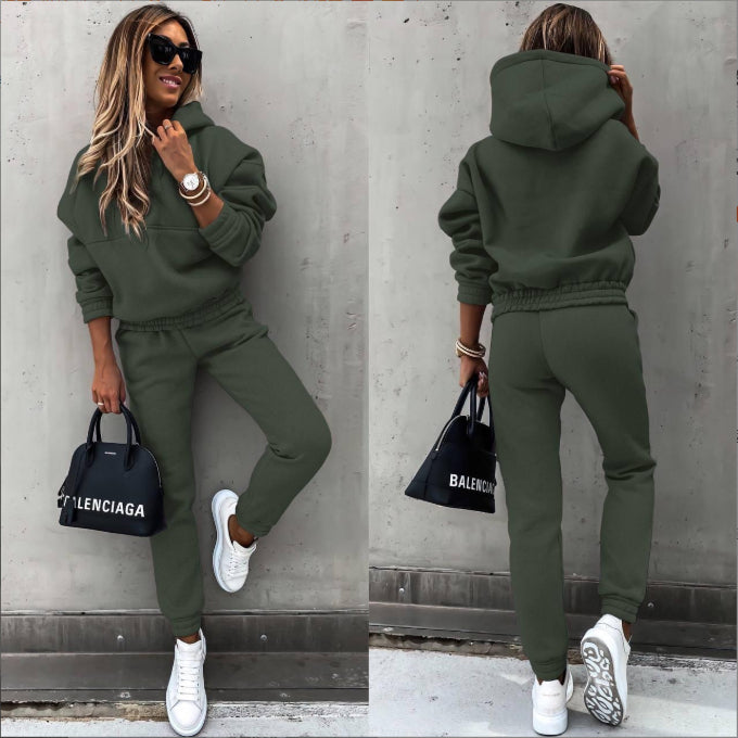 Women's New Hooded Sweatshirt Sports Suit
