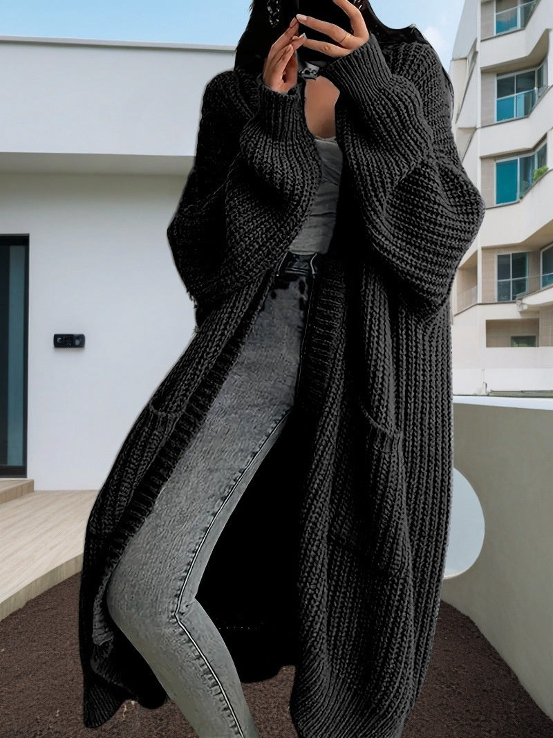 Autumn And Winter Long Sweater Women's Loose All-matching Base Long-sleeved Knitted Cardigan
