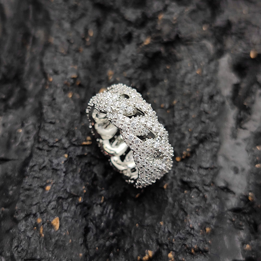 Hip Hop Ear Accessories 10mm Cuban Ring Zircon Men