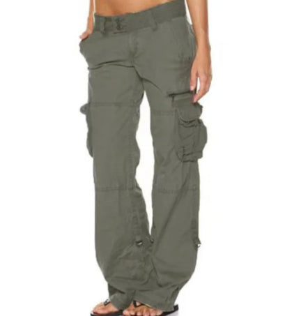 Women's Multi Pocket Casual Loose Straight Cargo Pants