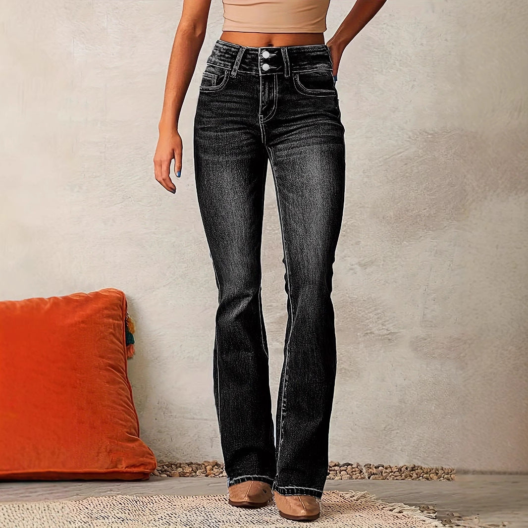 Skinny Flared Jeans With Pockets