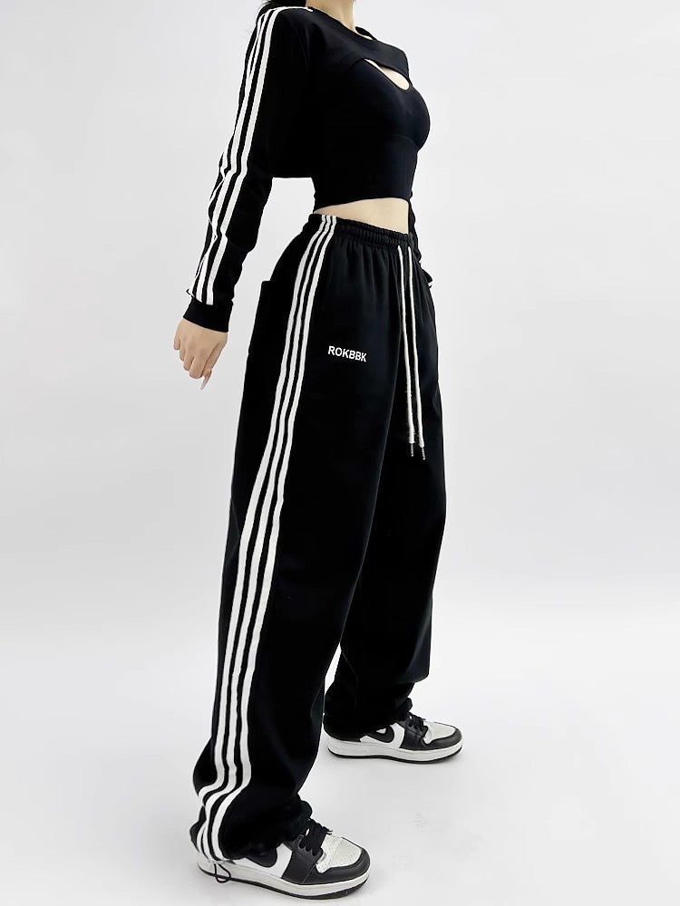 American-style Athletic Wide-leg Sweatpants For Women