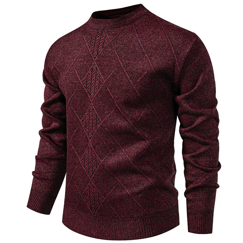 Fleece-lined Thick Round Neck Knitted Undershirt
