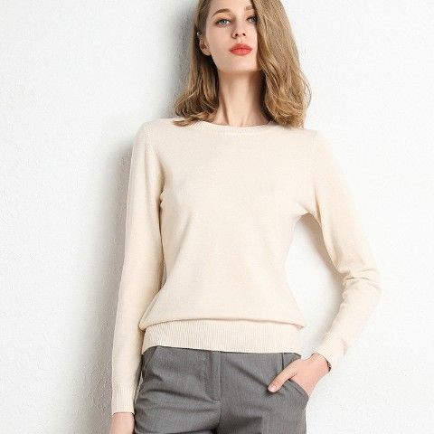 New Sweater Women Knitted Sweater Round Neck Bottoming Shirt