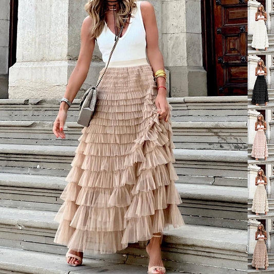 Layered Ruffles Cake Skirt Summer Fashion