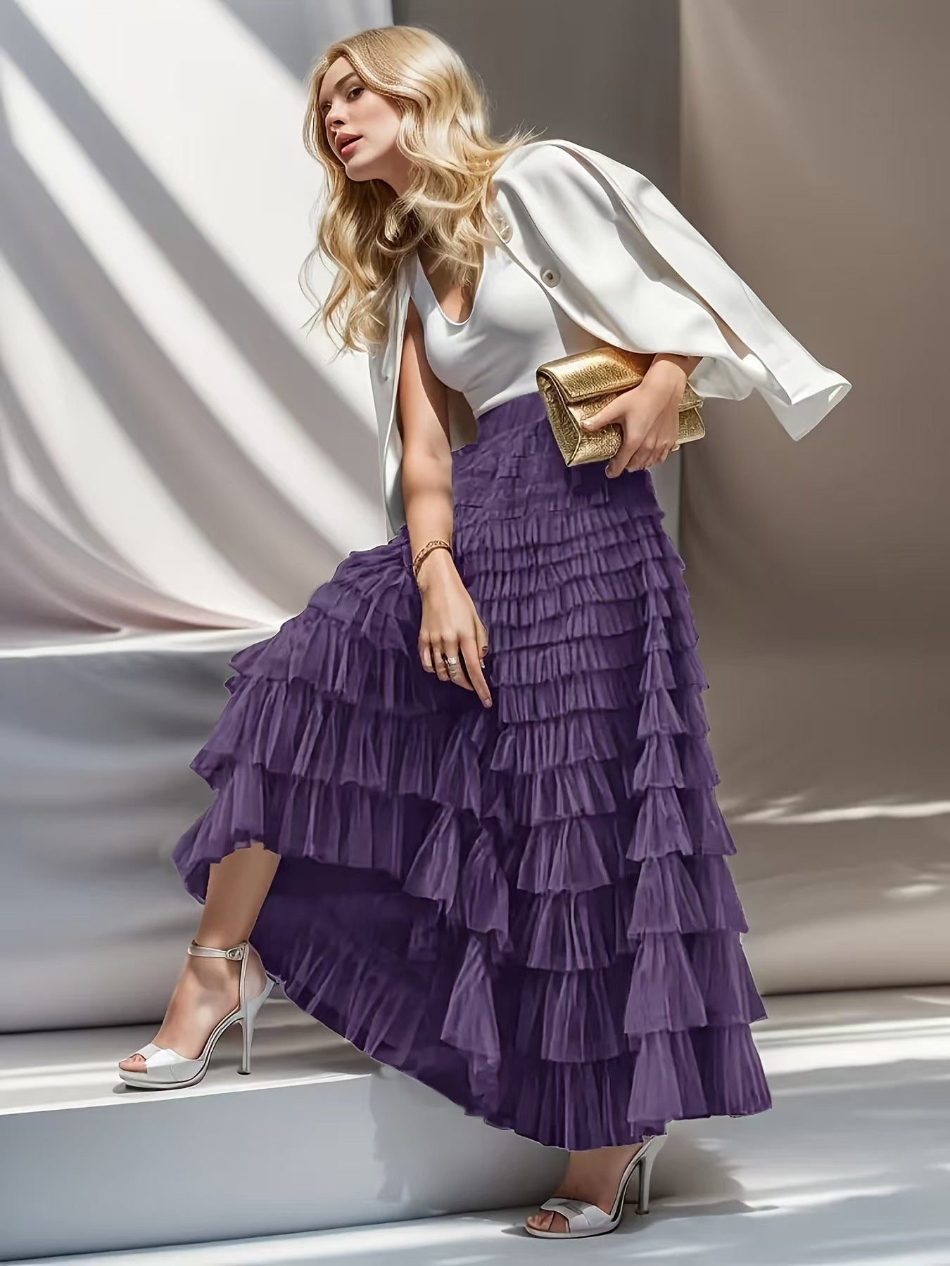 Layered Ruffles Cake Skirt Summer Fashion