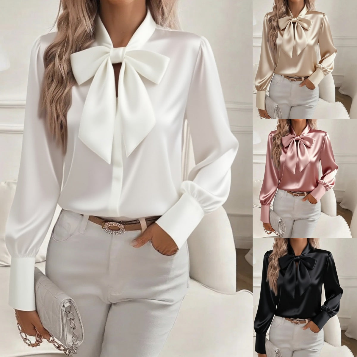 Bow-tie Blouse Women Fashion