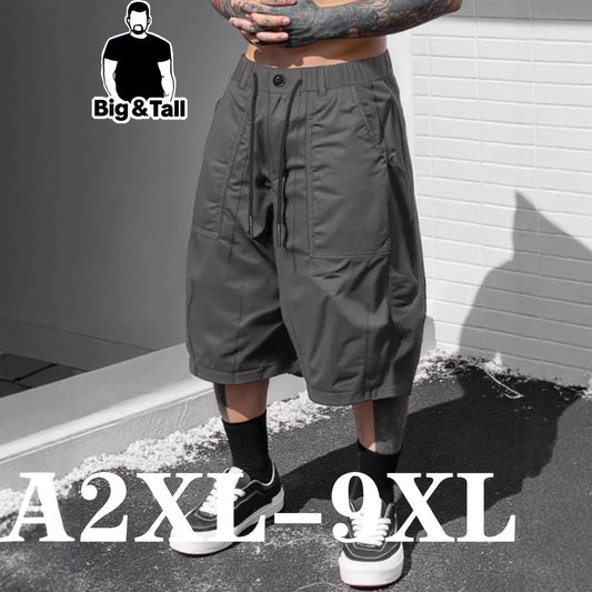 Plus-size Mens Casual Trendy Workwear Capri Pants Dress Pants