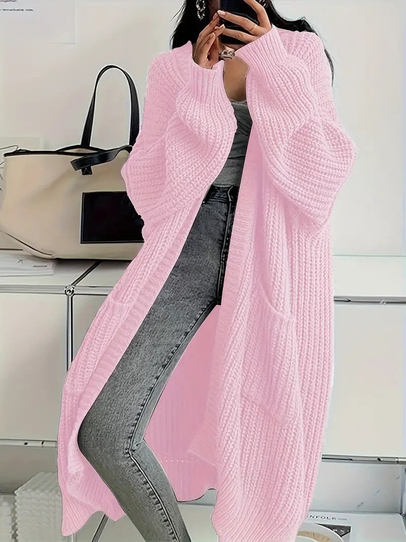 Autumn And Winter Long Sweater Women's Loose All-matching Base Long-sleeved Knitted Cardigan
