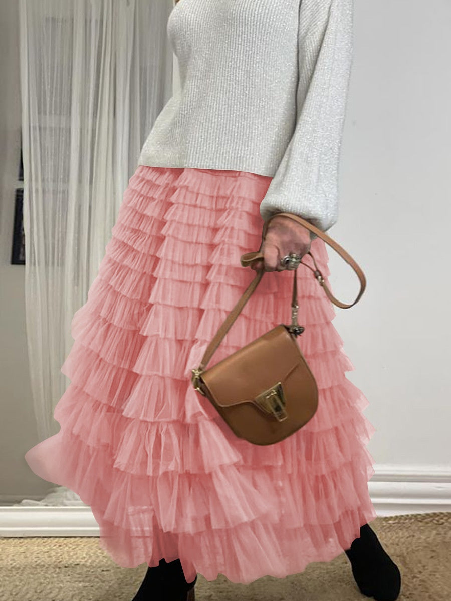 Layered Ruffles Cake Skirt Summer Fashion