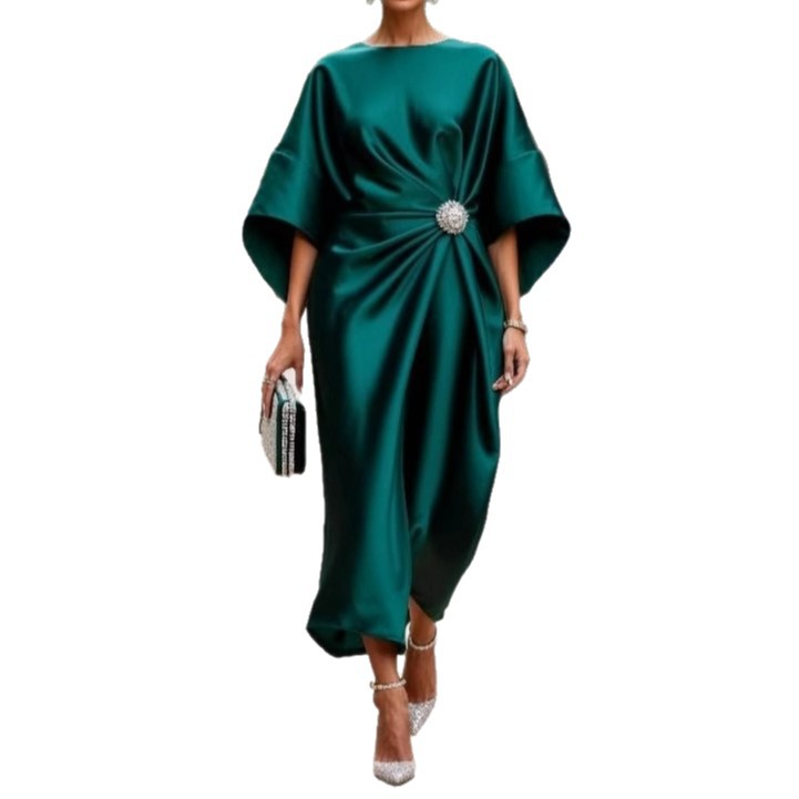 Elegant Commuter Design Sense Satin Long Dress For Women
