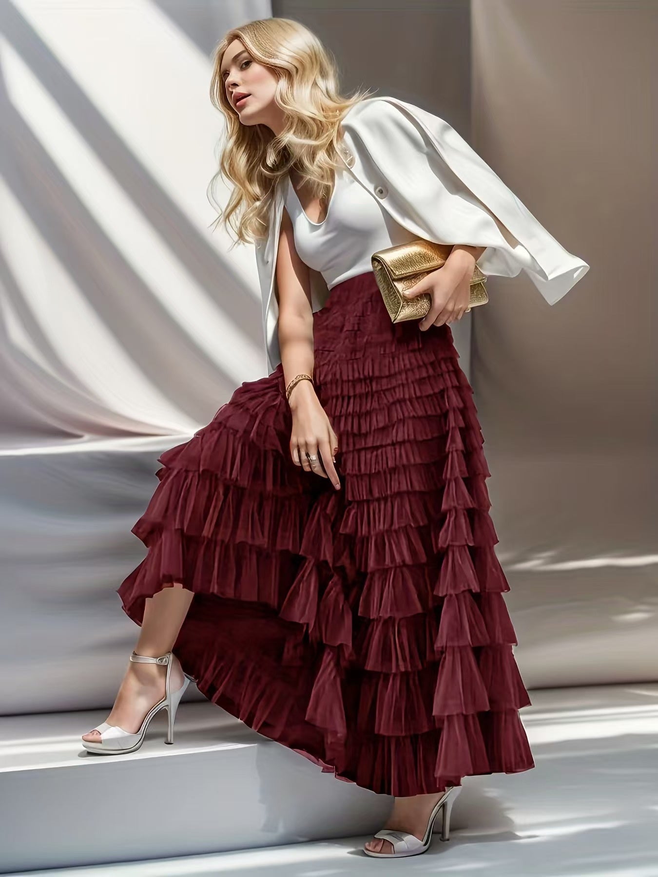 Layered Ruffles Cake Skirt Summer Fashion
