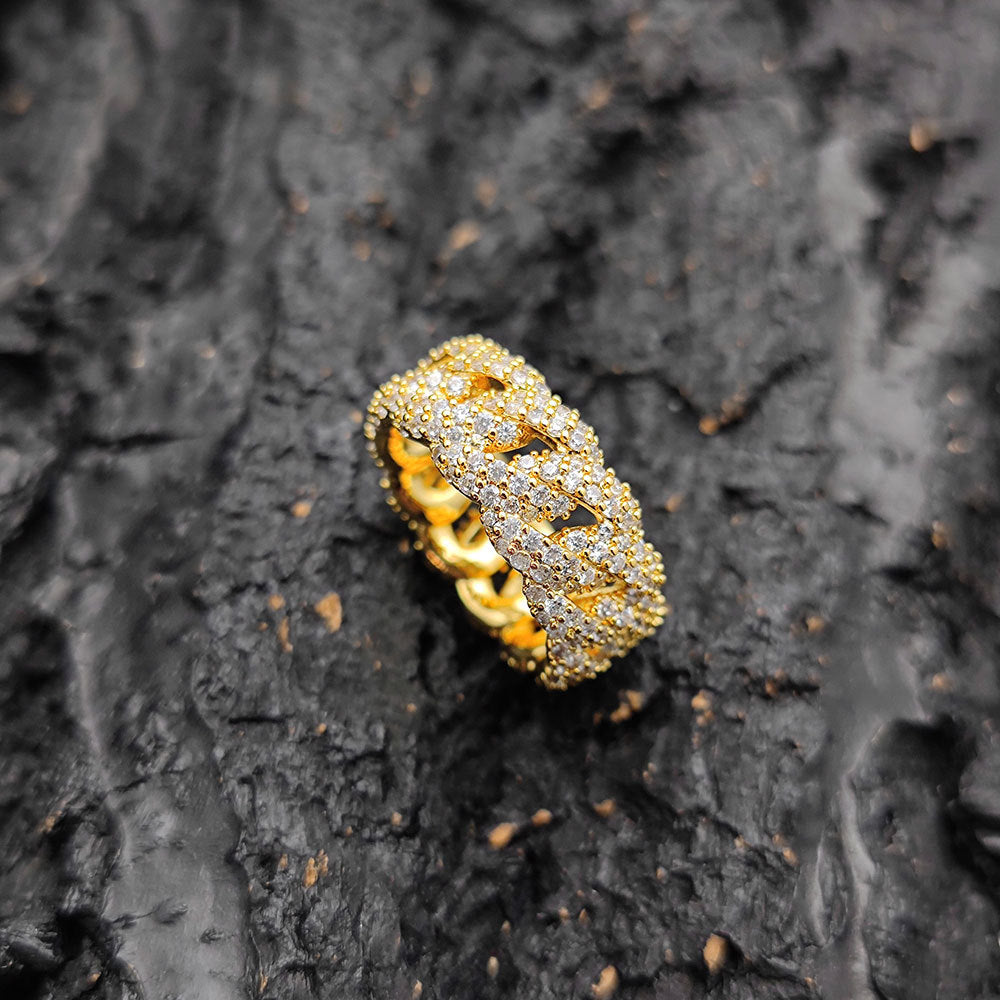 Hip Hop Ear Accessories 10mm Cuban Ring Zircon Men