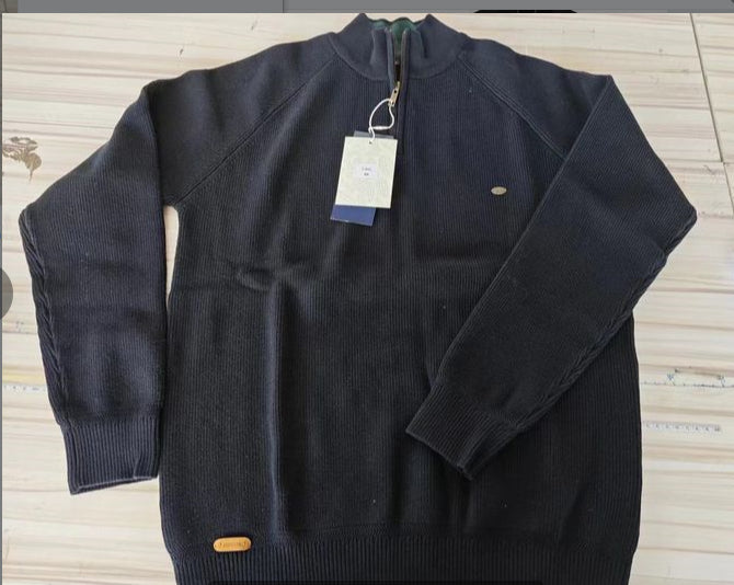 Men's Zipper Stand Collar Knitted Sweater