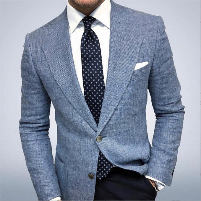 Men's Spring Leisure Printed Double Button Suit Jacket