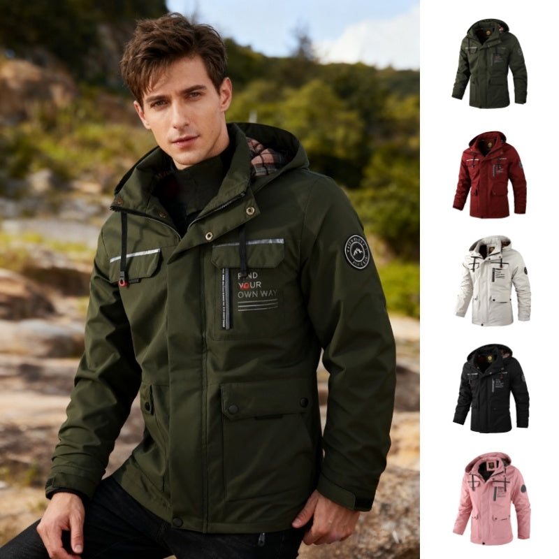 Fashion Men's Casual Windbreaker Jackets Hooded